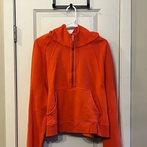 Lululemon Scuba Oversized Half Zip Hoodie in Autumn Red